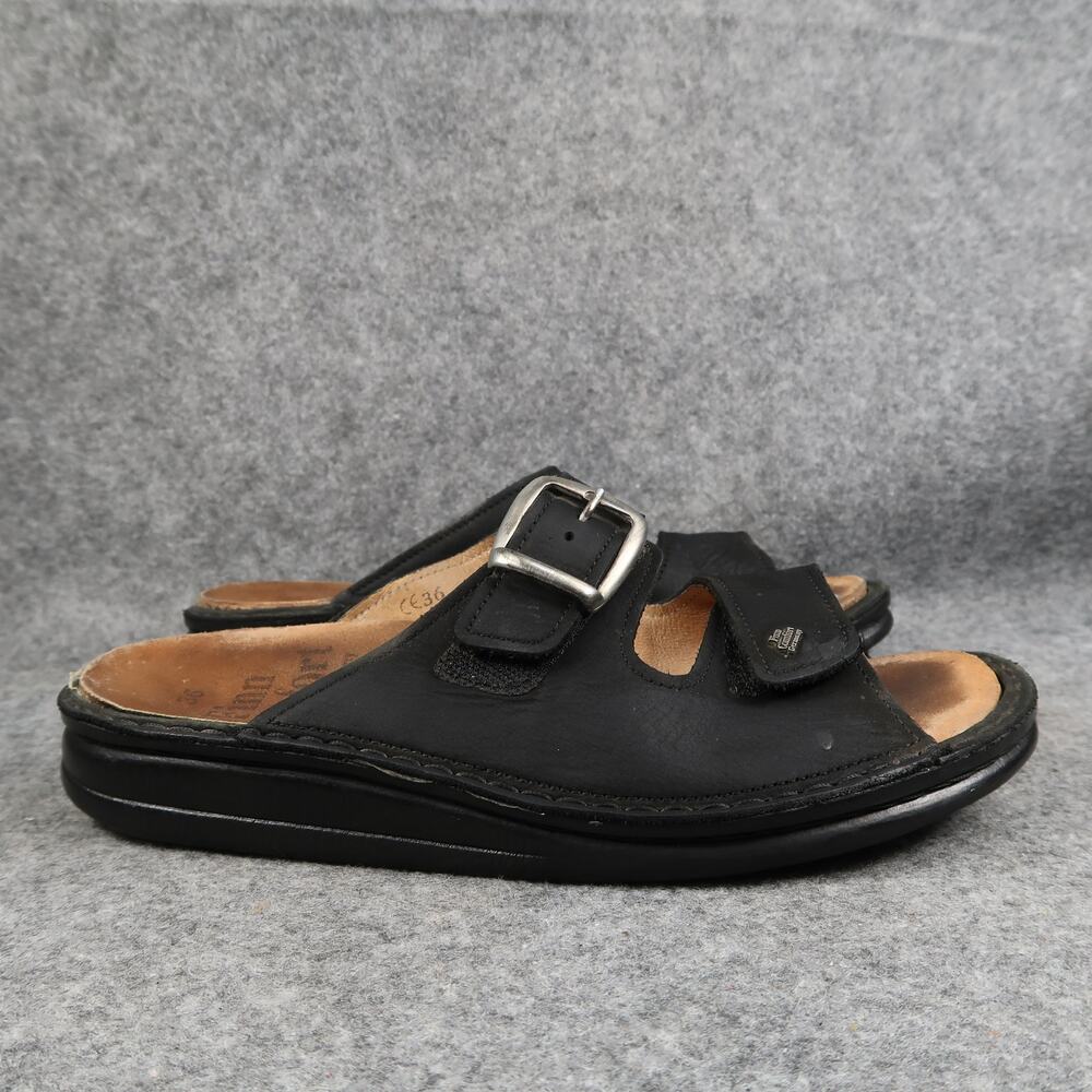 Finn Comfort Shoes Womens 36 Sandals Slip On Leather Hook N Loop Double Straps